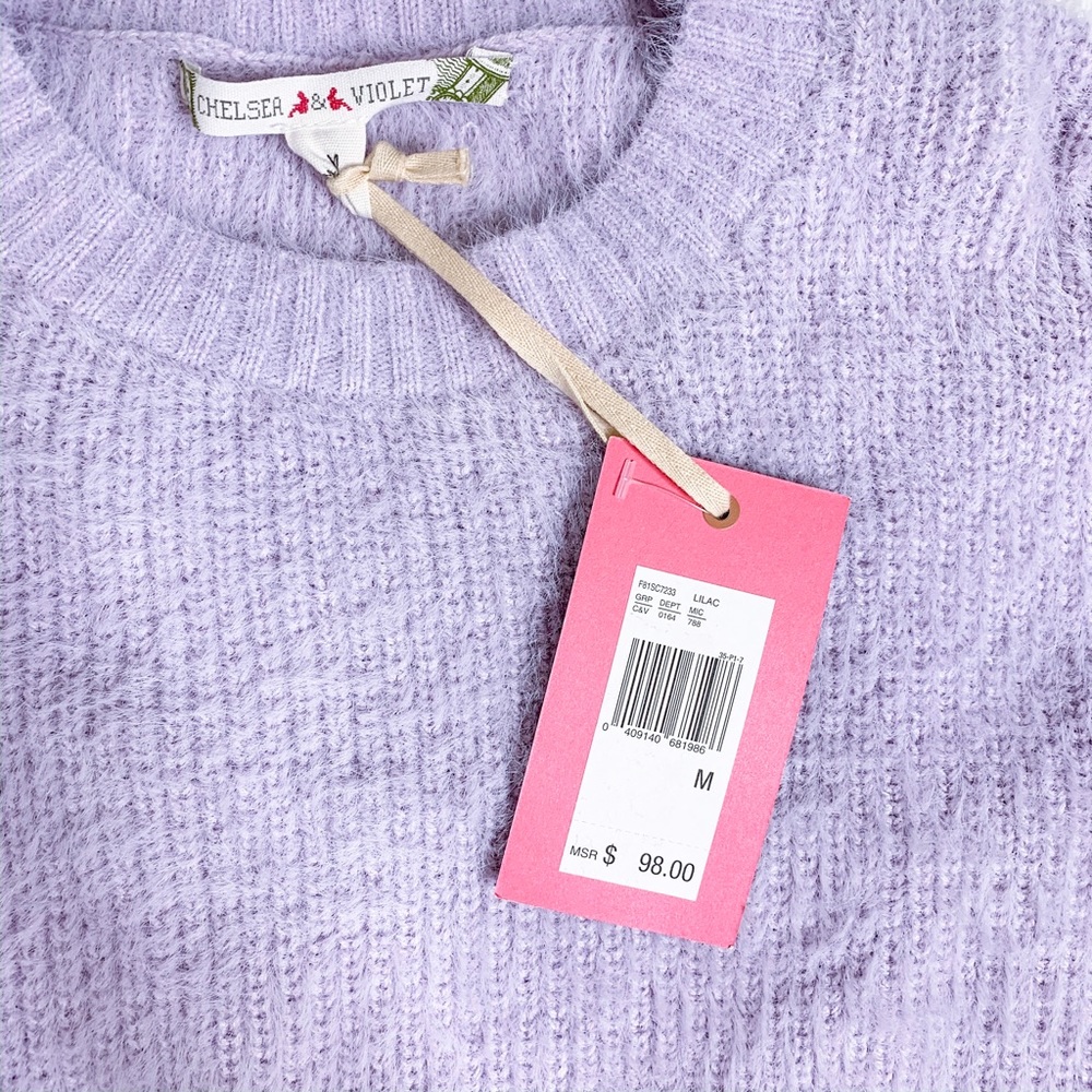 CHELSEA & VIOLET Lavender Ruffle Sleeve Sweater - Picture 5 of 8